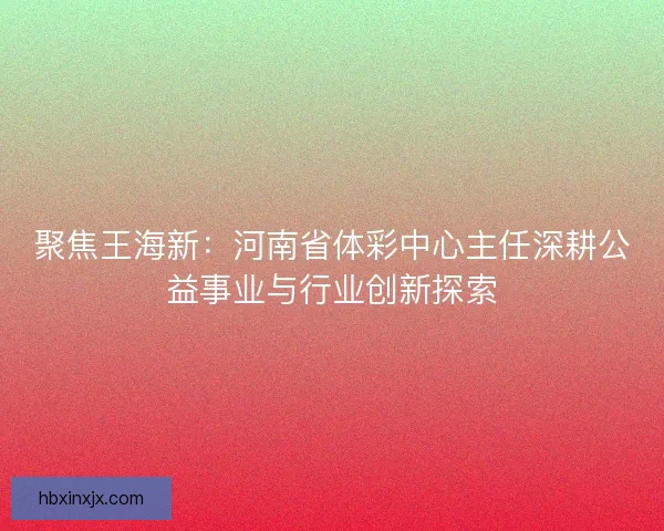 聚焦王海新：河南省体彩中心主任深耕公益事业与行业创新探索