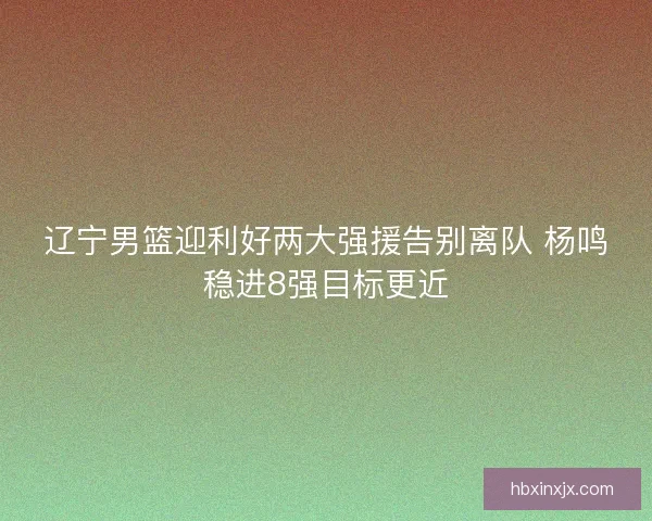 辽宁男篮迎利好两大强援告别离队 杨鸣稳进8强目标更近 辽宁男篮迎利好两大强援告别离队 杨鸣稳进8强目标更近