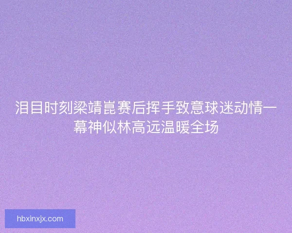 泪目时刻梁靖崑赛后挥手致意球迷动情一幕神似林高远温暖全场 泪目时刻梁靖崑赛后挥手致意球迷动情一幕神似林高远温暖全场